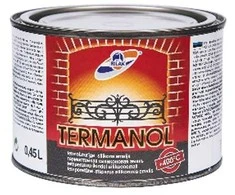 Karščiui atsparūs dažai RILAK TERMANOL iki 400 °C juoda 450 ml.