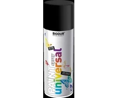 Universali aerozolinė emalė BIODUR, juoda matinė RAL9005, 400 ml