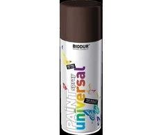 Universali aerozolinė emalė BIODUR, tamsiai ruda RAL8017, 400 ml