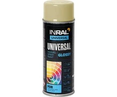 Universalūs aerozoliniai dažai INRAL UNIVERSAl smėlis RAL1001 blizgūs 400 ml.