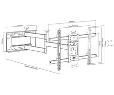 FN TV laikiklis ONYX 20 32"-70"(iki 45 kg,VESA 60*40cm)