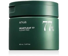 Anua Heartleaf 77 Clear Pad Švelniai valantys ir raminamieji tonerio padeliai, 70 vnt