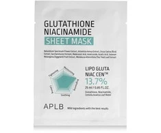 APLB Glutathione Niacinamide Sheet Mask lakštinė veido kaukė, 25 ml