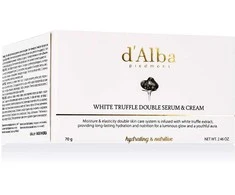 d'Alba Baltas Truffle Double Serum &amp; Kreminis dvigubas drėkinantis ir maitinantis veido kremas / serumas su baltaisiais triufeliais, 70 g