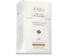 d'Alba Baltas Truffle Waterfull Vegan Sleeping Pack naktinė veido kaukė su baltaisiais triufeliais, 12 x 4 ml