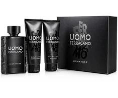 Salvatore Ferragamo Ferragamo Uomo Signature rinkinys vyrams (EDP, 100 ml + šampūnas ir dušo želė, 100 ml + balzamas po skutimosi, 100 ml)