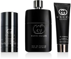 Gucci Guilty rinkinys vyrams (kvepalai EDP, 90 ml + dezodorantas, 75 ml + dušo želė, 50 ml)