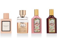 Gucci Mini Set EDP rinkinys moterims (EDP Bloom 5 ml + EDP Flora Gorgeous Gardenia 5 ml + EDP Flora Gorgeous Gardenia Intense 5 ml + EDT Guilty Pour Femme 5 ml)
