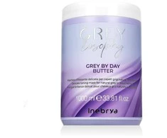 Inebrya GREYlosophy Pilkas By Day Butter tonuojanti kaukė natūraliai žiliems / balintiems plaukams, 1000 ml