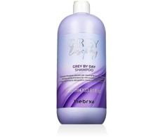 Inebrya GREYlosophy Pilkas By Day Šampūnas tonuojantis šampūnas natūraliai žiliems / balintiems plaukams, 1000 ml