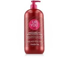 Inebrya Up To You Liss Smoothing 2in1 Mask &amp; Conditioner glotninanti kaukė / kondicionierius nepaklusniems / besišiaušiantiems plaukams, 1000 ml