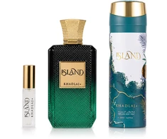 Khadlaj Island Extrait de Parfum 100 ml + DEO VAPO 200 ml + Extrait de Parfum MINI 8 ml (unisex)