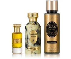 Khadlaj Nafais Sharq EDP 100 ml + Perfumed Oil 24 ml + Bodyspray 250 ml (unisex)