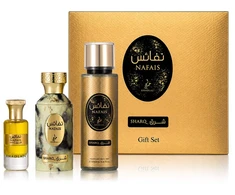 Khadlaj Nafais Sharq EDP 100 ml + Perfumed Oil 24 ml + Bodyspray 250 ml (unisex)