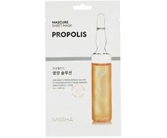 MISSHA MASCURE SHEET MASK PROPOLIS - maitinamoji propolio lakštinė kaukė, 28 ml