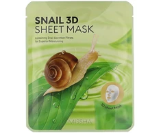 Missha Snail 3D Sheet Mask lakštinė veido kaukė su sraigių mucinu, 23 g