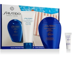 Set Shiseido Expert Sun Protector Lotion SPF50+ 150ml + Expert Sun Kreminis 5ml + After Sun Intensive Recovery Emulsion 75ml + Pouch