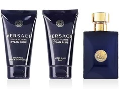 Kvepalų rinkinys vyrams Versace Dylan Blue Pour Homme (EDT, 50 ml + dušo želė, 50 ml + balzamas po skutimosi, 50 ml)