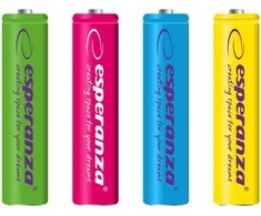 ESPERANZA AKUMULATORKI NI-MH AAA 1000MAH 4 vnt. Spalvų miksas