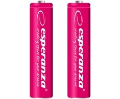 ESPERANZA BATERIJOS NI-MH AAA 1000MAH 2Vnt. RAUDONA