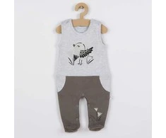 3 dalių medvilninis rinkinys kūdikiui Koala Birdy pilka, dydis 80 (9-12m), 80 (9-12m)