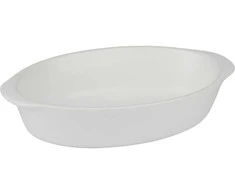 Alpina - keraminė orkaitėje kepimo forma, ovali, 20x12x5 cm, 470 ml (balta)