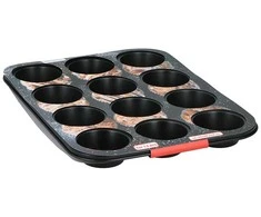 Alpina – nelipni keksų / keksiukų forma 12 vienetų (juoda)