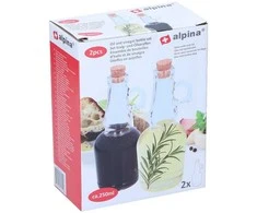 Alpina - Stiklinis buteliukas su kamščiu aliejui/actui 250ml 2 vnt.