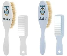 AKUKU natūralių šerių plaukų šepetys ir šukos, A0457