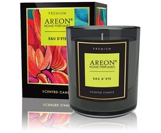Aromatinė žvakė EAU D’ETE su kortele palinkėjimui įrašyti ir degtukais (~40 h), 200g │ AREON