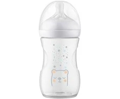 Philips Avent natūralaus atsako buteliukas su vožtuvu be oro 260 ml +1m meškiukas