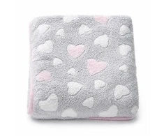 Baby blanket New Baby 80x90 heart pink
