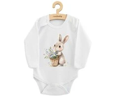 Kūdikių kombinezonas su raštu New Baby Rabbit su gėlėmis, 74 (6-9m)