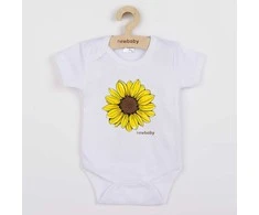 Kūdikių kombinezonas su raštu New Baby Sunflower - trumpomis rankovėmis, 74 (6-9m)