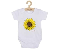 Kūdikių kombinezonas su raštu New Baby Sunflower - trumpomis rankovėmis, 80 (9-12m)