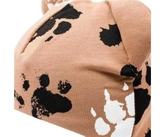 Baby cotton cap with ears New Baby paw mustard, size 56 (0-3m), 56 (0-3m)