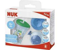 Kūdikio puodelis NUK LEARN TO DRINK rinkinys berniukui