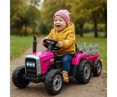 Baby Mix Erick elektrinis traktorius su nuotolinio valdymo pulteliu rožinis