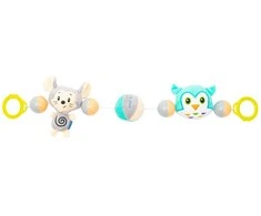 Baby Mix Mouse and Owl pliušinis vežimėlio barškutis