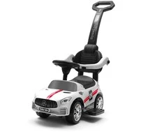 Baby Mix RACER baltas kūdikių šokinukas su garsu ir kreiptuvu