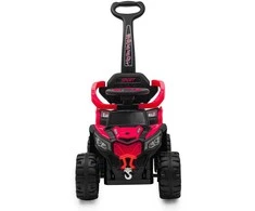 Baby Mix Ruggy elektrinis pasivažinėjimas su kreipiamuoju strypu raudona