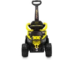 Baby Mix Ruggy elektrinis pasivažinėjimas su geltonos spalvos kreipiamuoju strypu