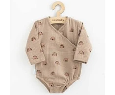 Baby Muslin Bodysuit su šoniniais kaklaraiščiais New Baby Rainbow, dydis 86 (12-18m), 86 (12-18m)