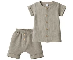 Baby Muslin Shirt with Shorts New Baby linen, 74 (6-9m)