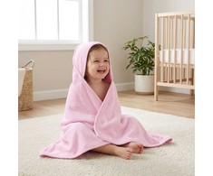 Baby terry towel with hood New Baby 100x100 cm pink