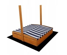 Baldakimas medinei vaikų smėlio dėžei Baby Mix 120x120 cm mėlyna ir balta