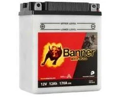 Banner 12Ah Bike Bull +- 12V 170A akumuliatorius 134x80x160mm
