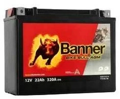 Banner 22Ah Bike Bull AGM 12V 320A akumuliatorius 205x87x162mm