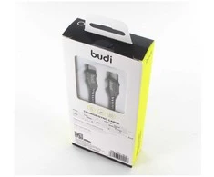 Budi – USB-C į USB-C laidas, 2,4 A, 1 m (juodas)