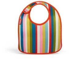 BUILT Mess Mate rinkinys iš 2 kūdikio seilinukų (Baby Rožinė Stripe)